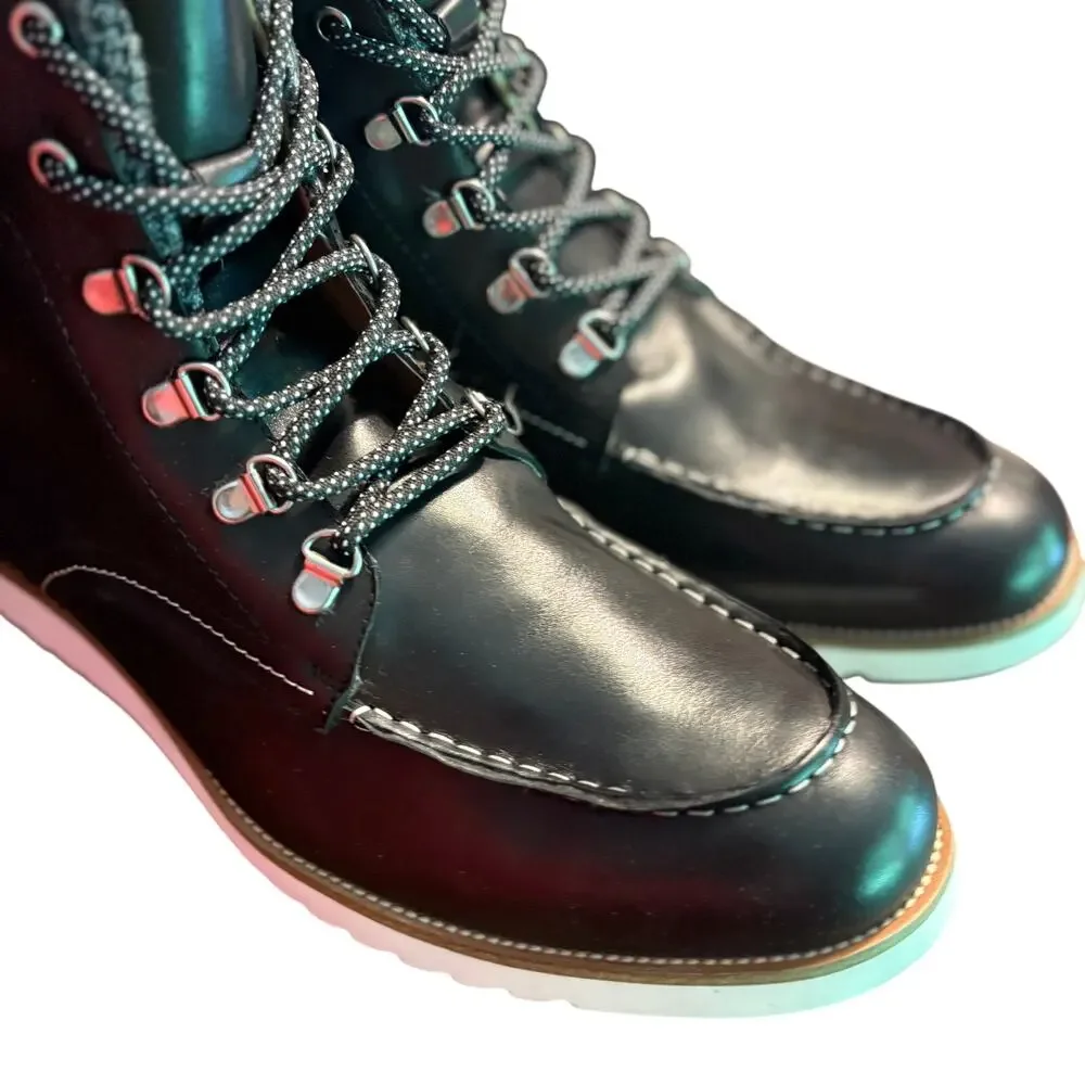 English Laundry Mens Blackpool Boots 12 Black NWT Chukka Combat Lace Leather